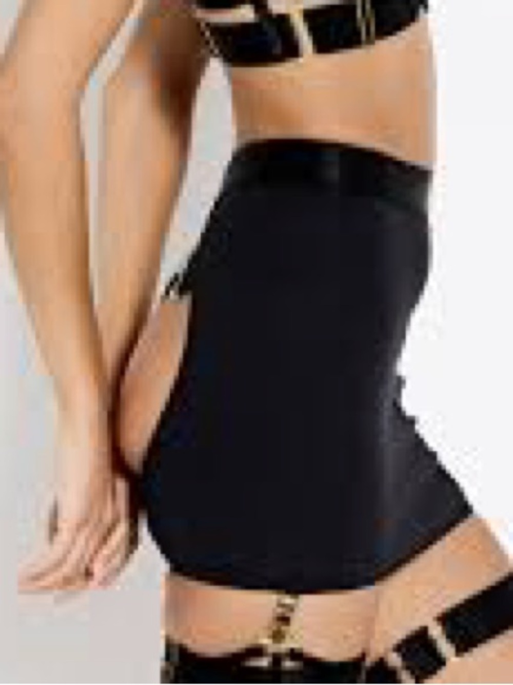 Hips & Curves 4X Black Velvet Open Back Lace Up Mini Skirt